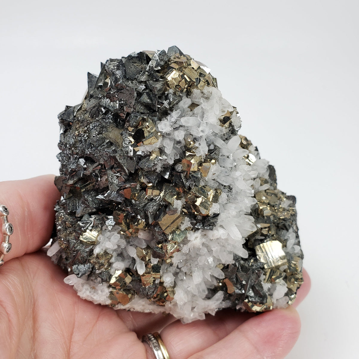  Tetrahedrite Pyrite and Quartz Crystal AAA Cluster 642 Grams from Peru 