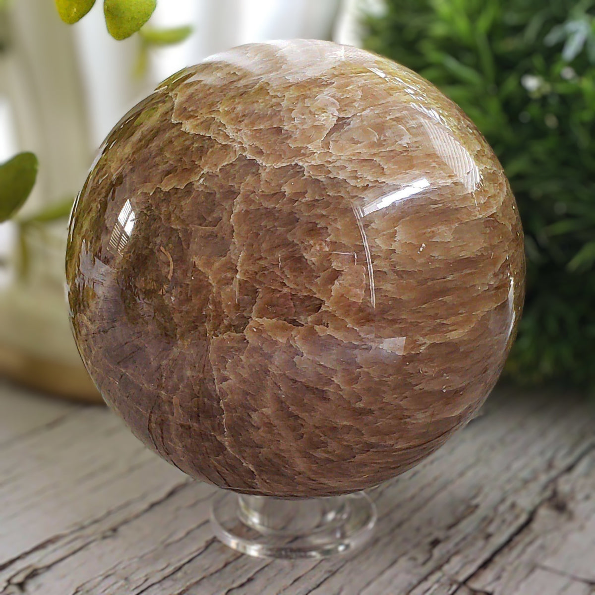  Brown Aragonite Sphere 99 mm, 3.9 in 1.4 kg 