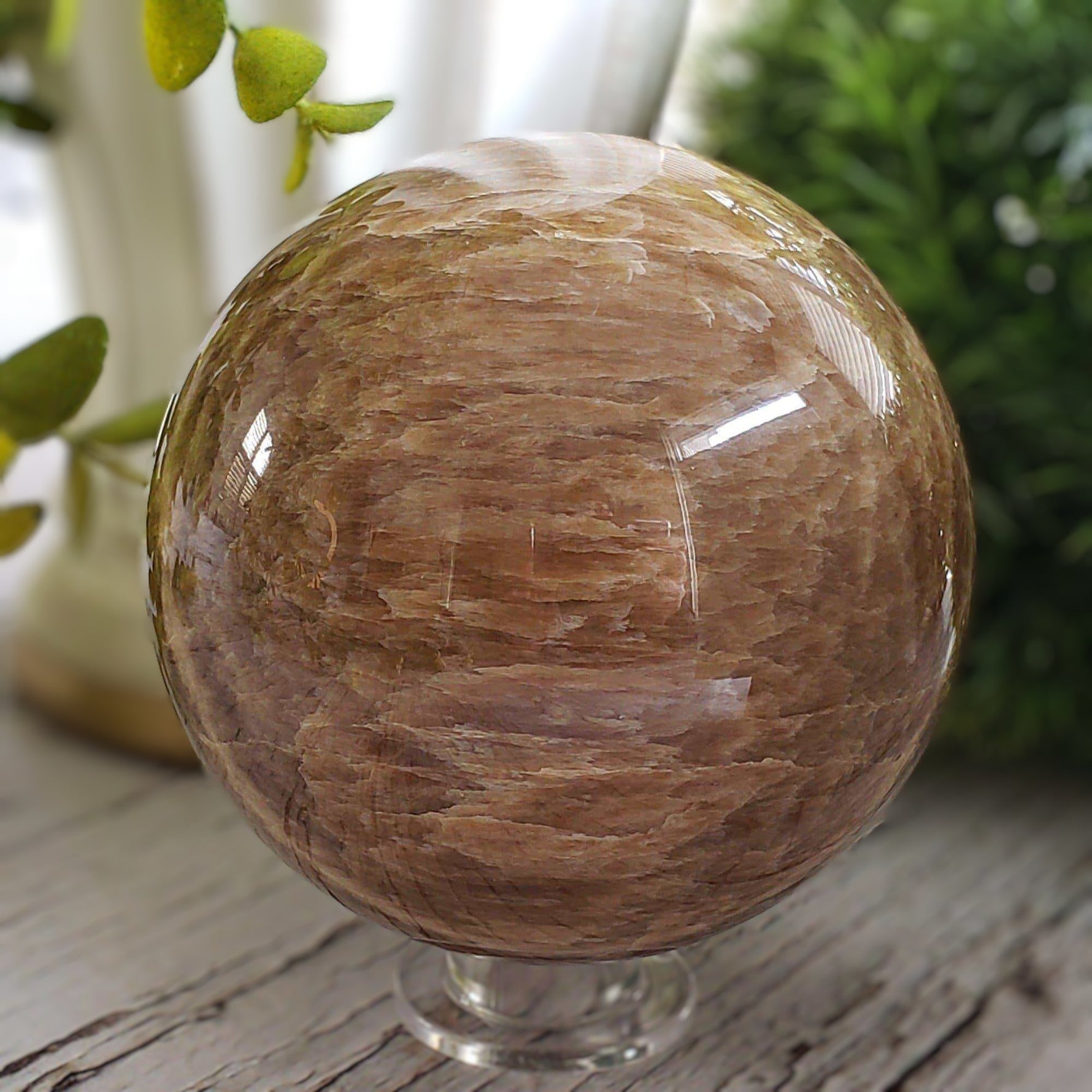  Brown Aragonite Sphere 99 mm, 3.9 in 1.4 kg 