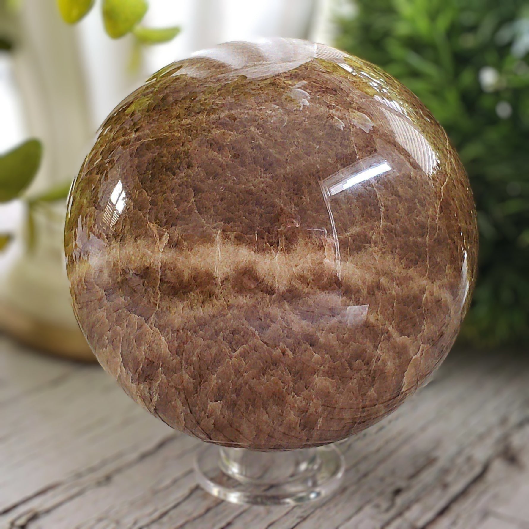  Brown Aragonite Sphere 99 mm, 3.9 in 1.4 kg 