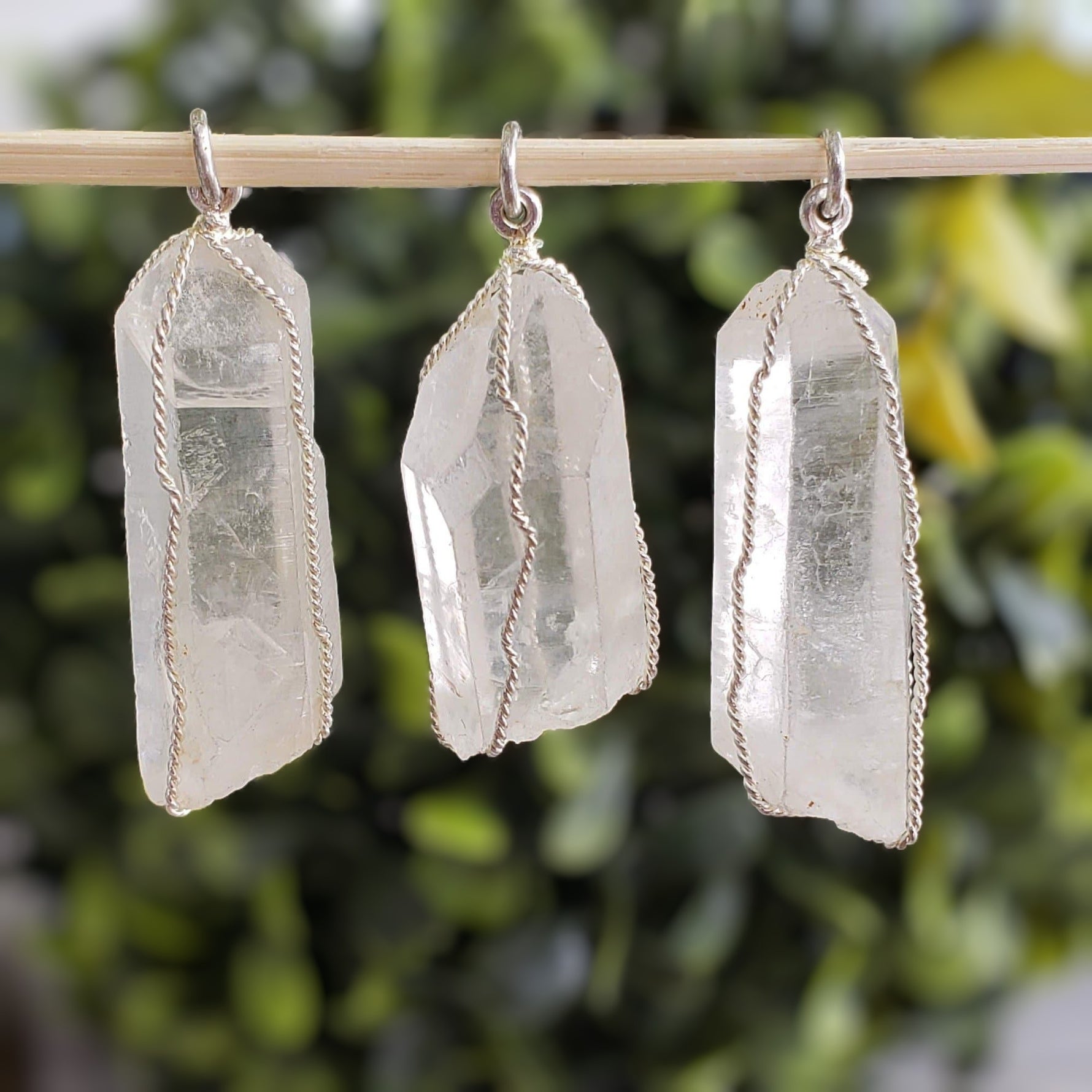 Quartz Pendant | 925 Silver Wire Wrapped Pendant | Natural Clear Quartz Point