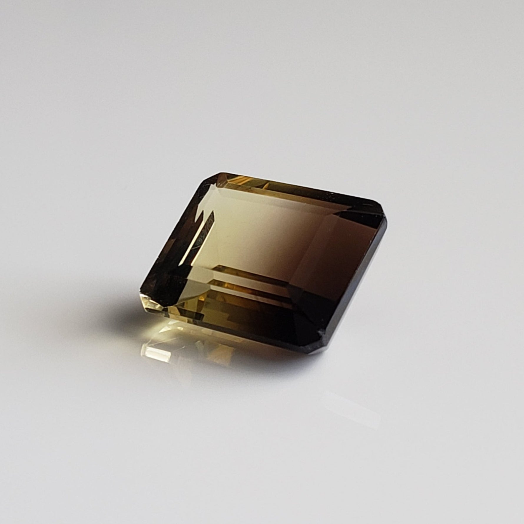  Citrine | Octagon Cut | Lemon-Black Bi-Color | 14x12mm 