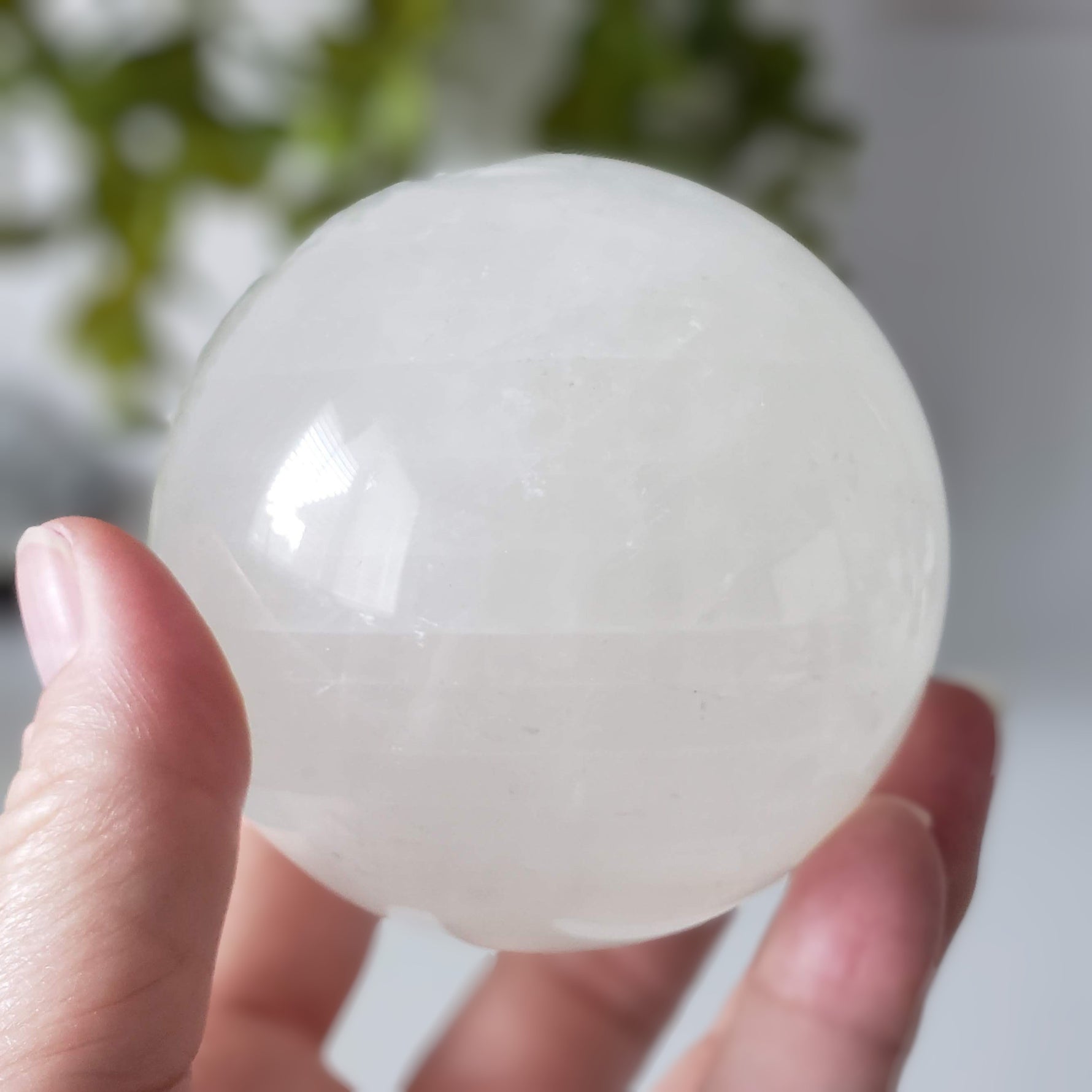 Calcite Sphere | Snow White Crystal Ball | 84 mm, 3.25 in | 865 grams | China