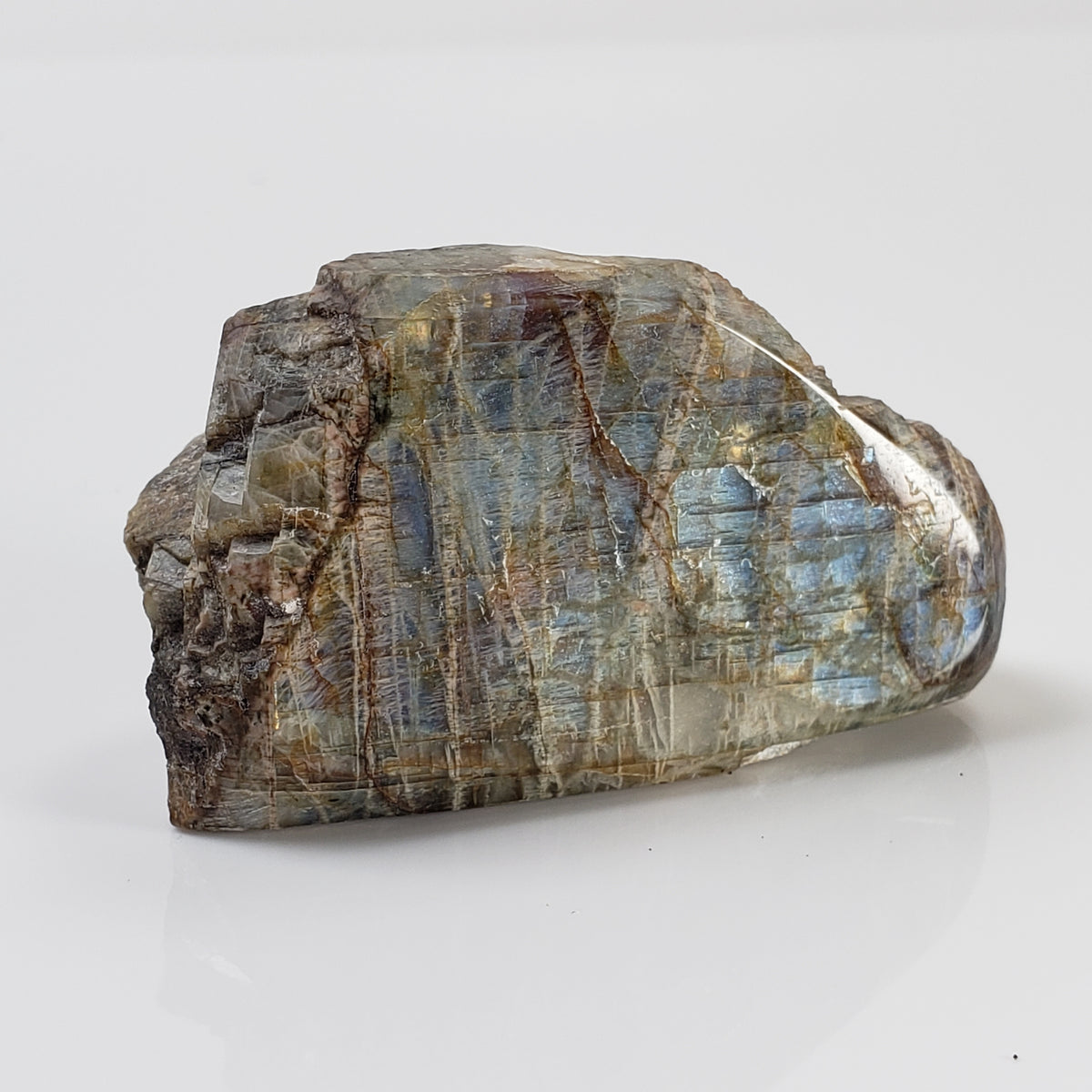  Canadian Labradorite | Polished Flat Stone | Natural Grey Rainbow | 39.6 | Quebec, Canada 