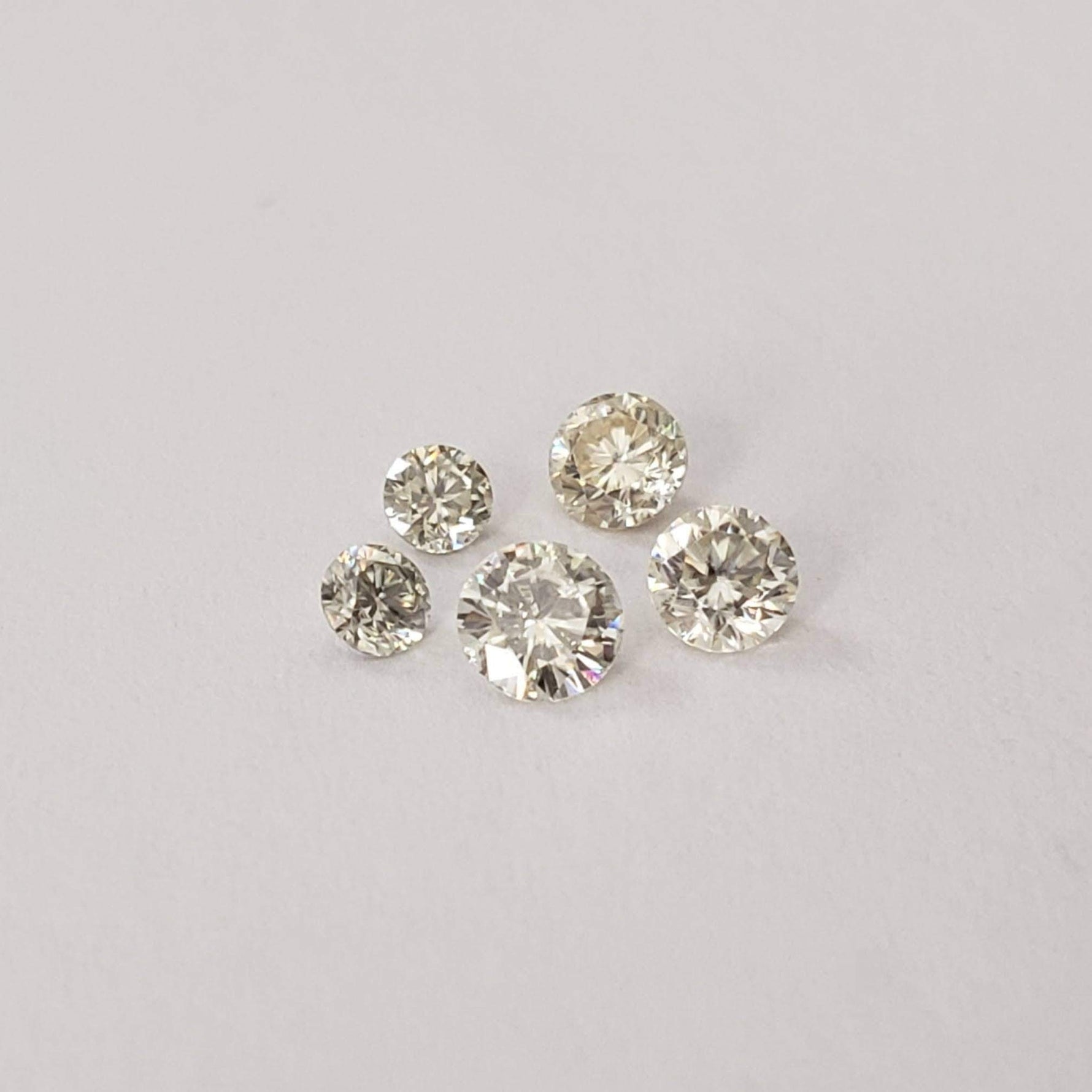  Loose Moissanite | 5 piece Lot | Round Diamond Cut | White | 0.53tcw 