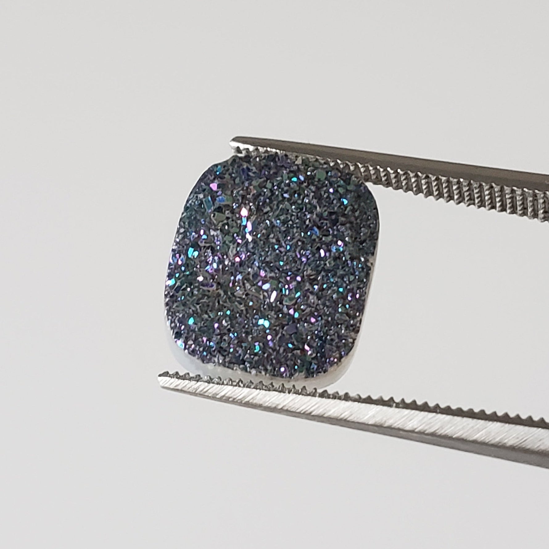 Titanium Druzy | Octagon Tablet | Rainbow Drusy | 12x10mm 3.4ct 4