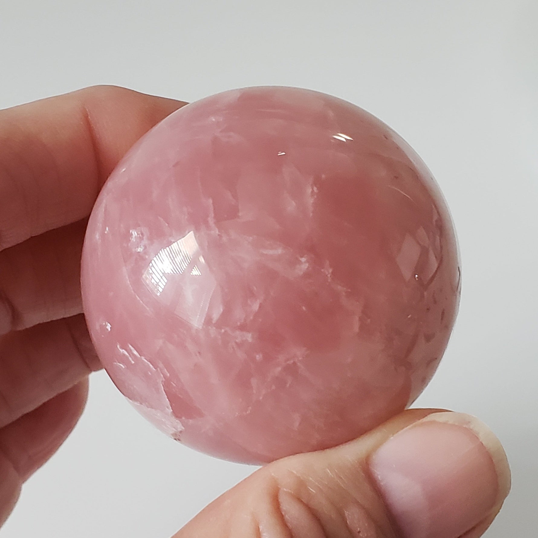  Rose Quartz Sphere 49 mm, 1.9 in 172 Grams 