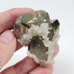  Pyrite with Calcite Crystal 60.2 Grams from Pasto Bueno, Ancash Peru 