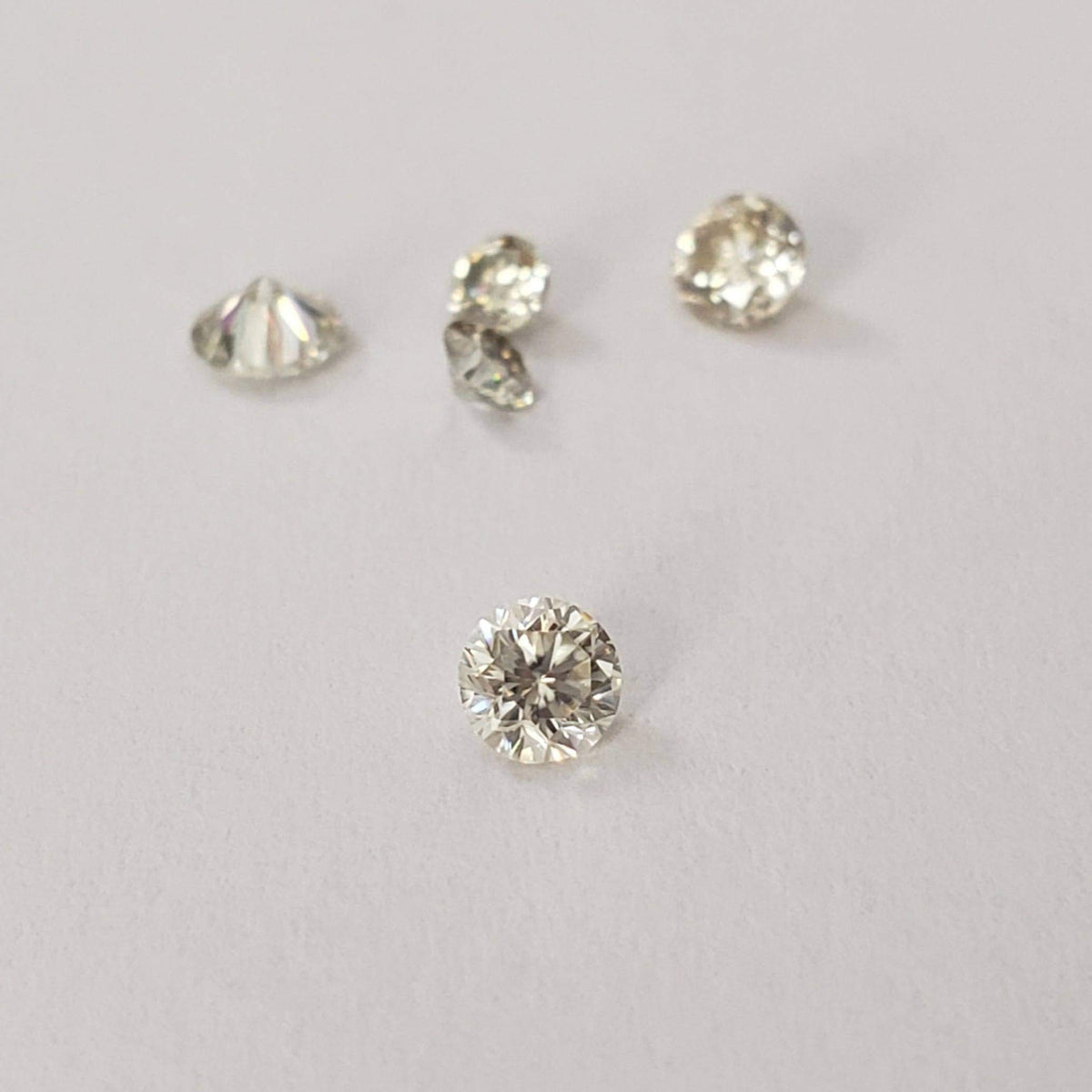  Loose Moissanite | 5 piece Lot | Round Diamond Cut | White | 0.53tcw 