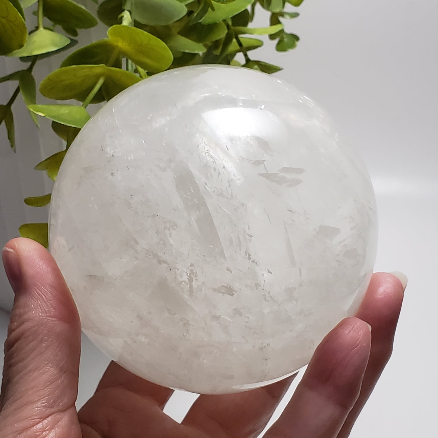 Sphère de calcite | Boule de cristal | 98 mm, 3,8 pouces | Énorme 1 332 grammes | Chine