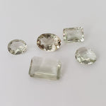  Loose Prasiolite Green Amethyst 5 Piece Gemstone Lot Light Green 30tcw 