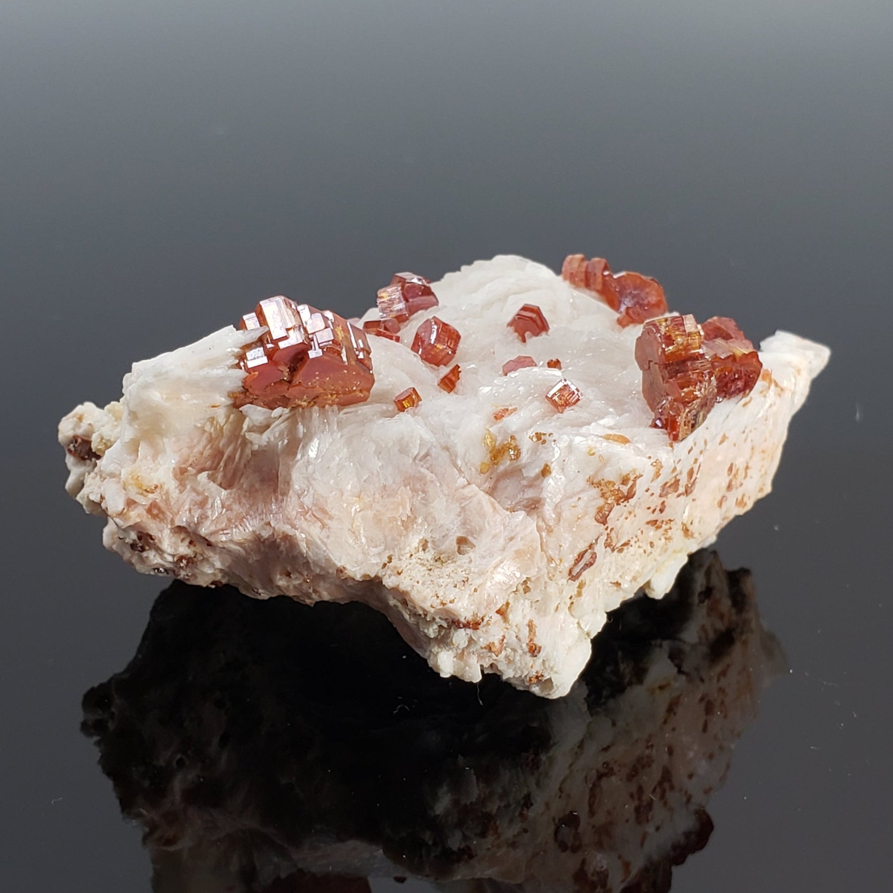  Vanadinite on Barite Crystal | 59.9 grams | Mibladen, Morocco 