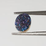   Titanium Druzy | Oval Tablet | Mystic Rainbow Drusy | 10x8mm 2.38ct 