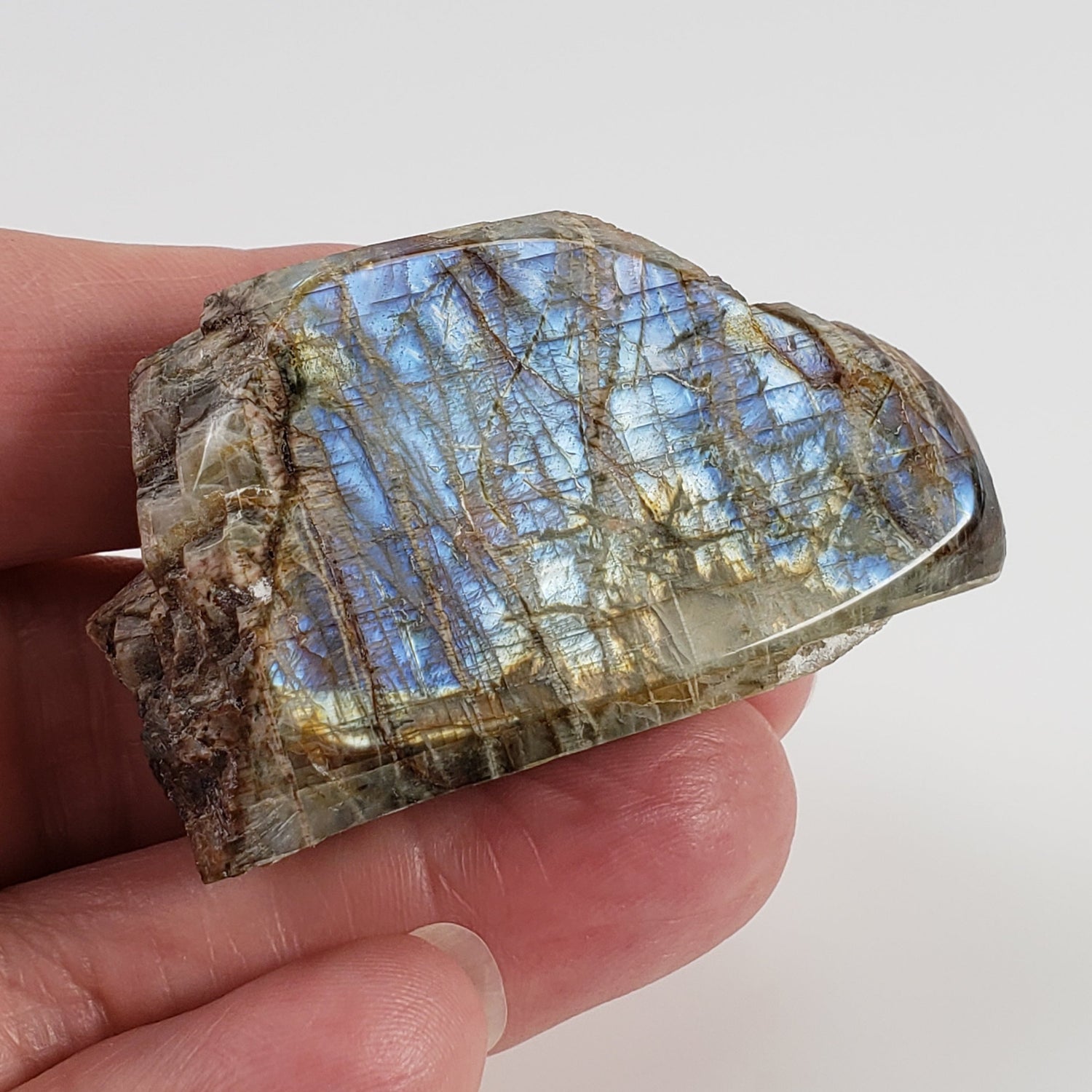 Canadian Labradorite | Polished Flat Stone | Natural Grey Rainbow | 39.6 | Quebec, Canada