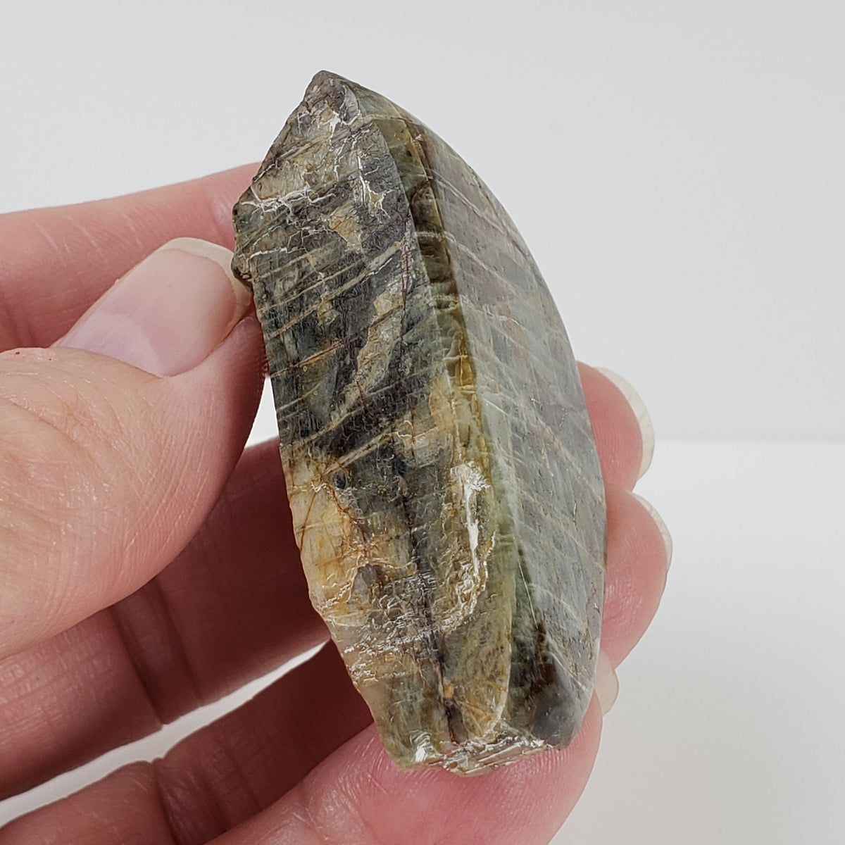  Canadian Labradorite | Polished Flat Stone | Natural Grey Rainbow | 39.6 | Quebec, Canada 