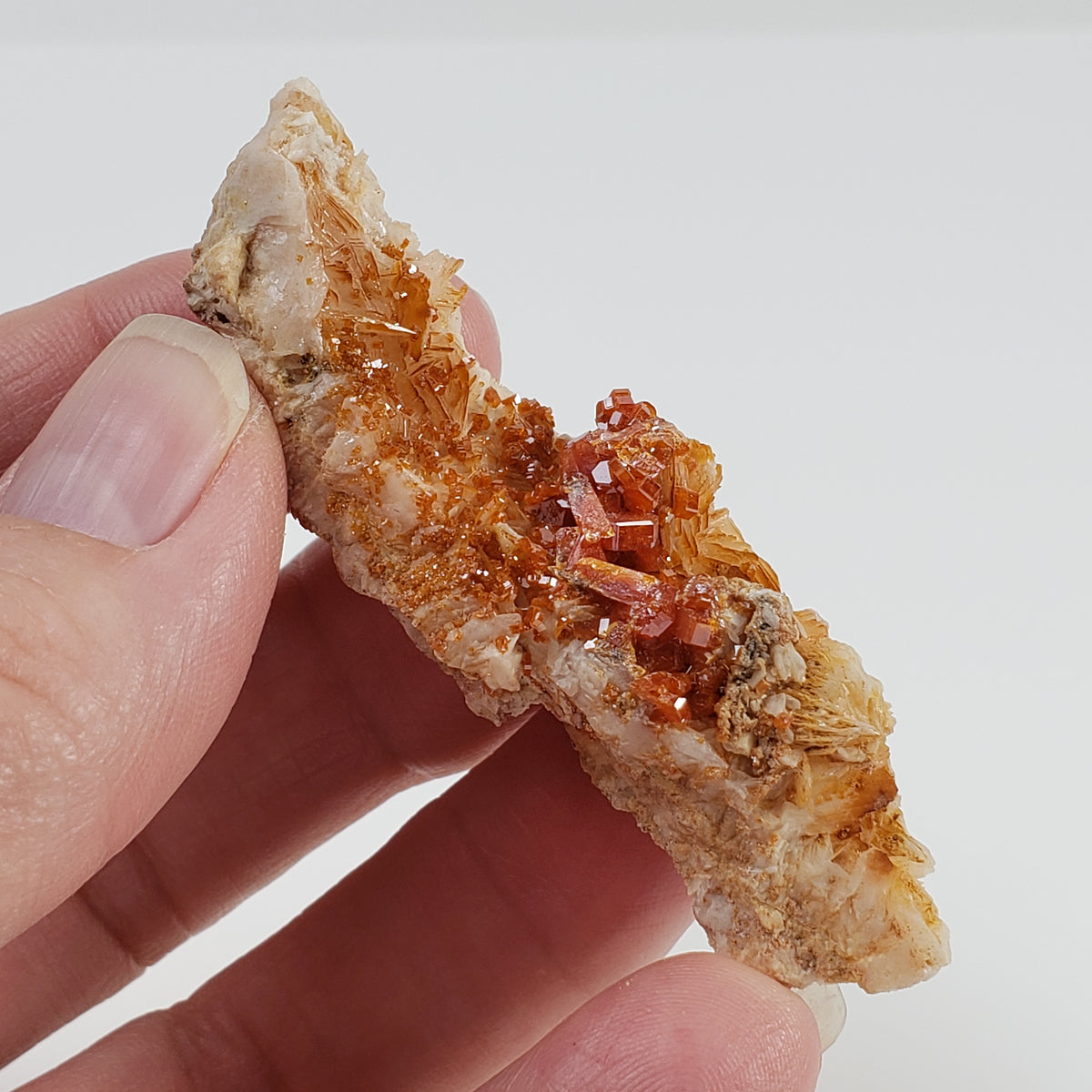  Vanadinite on Barite Crystal | 37.8 grams | Mibladen, Morocco 