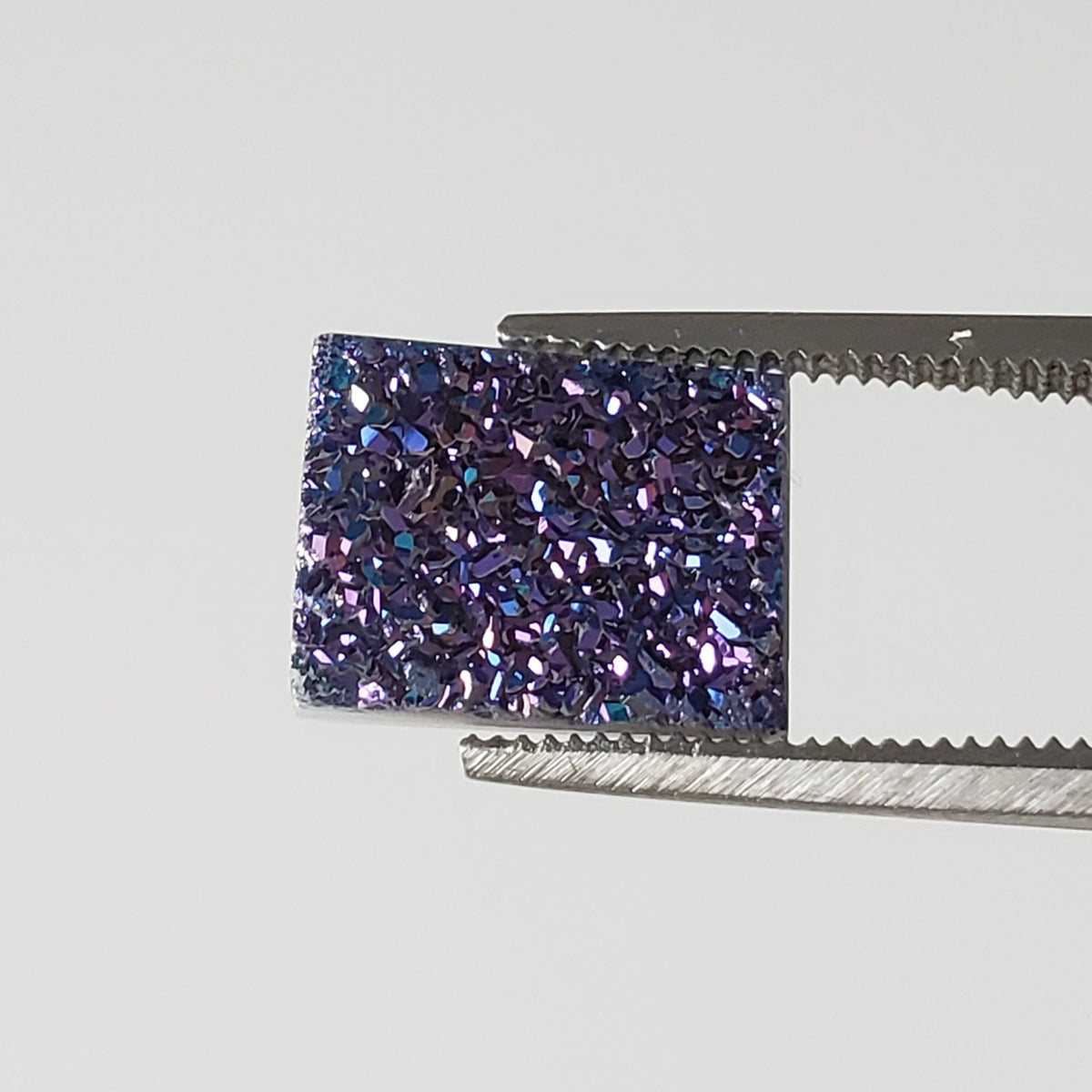   Titanium Druzy | Rectangular Tablet | Mystic Rainbow Drusy | 10.1x8mm 