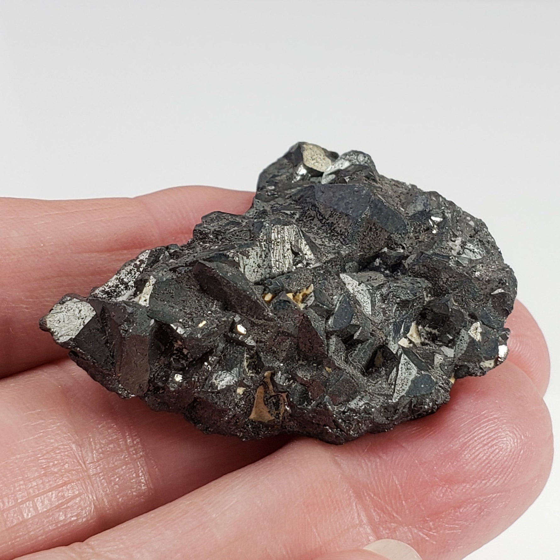  Tetrahedrite, Pyrite and Calcite Crystal Cluster 33 Grams fromLima, Peru 