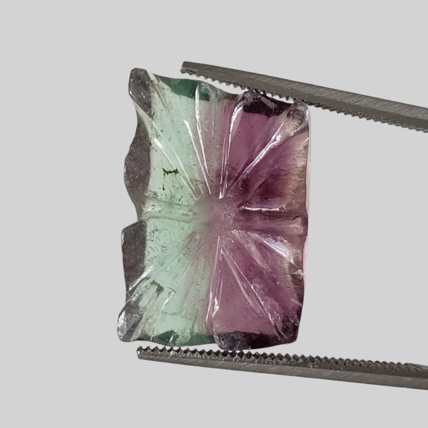  Fluorite Carved Fluorite Cabochon Multi-Color 18.5x12mm 