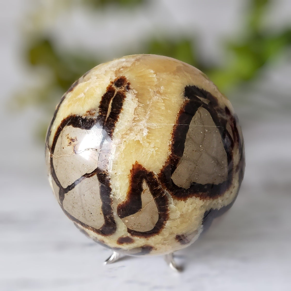 Septarian Calcite Sphere | 92 mm, 3.6 in | 1.09 kg