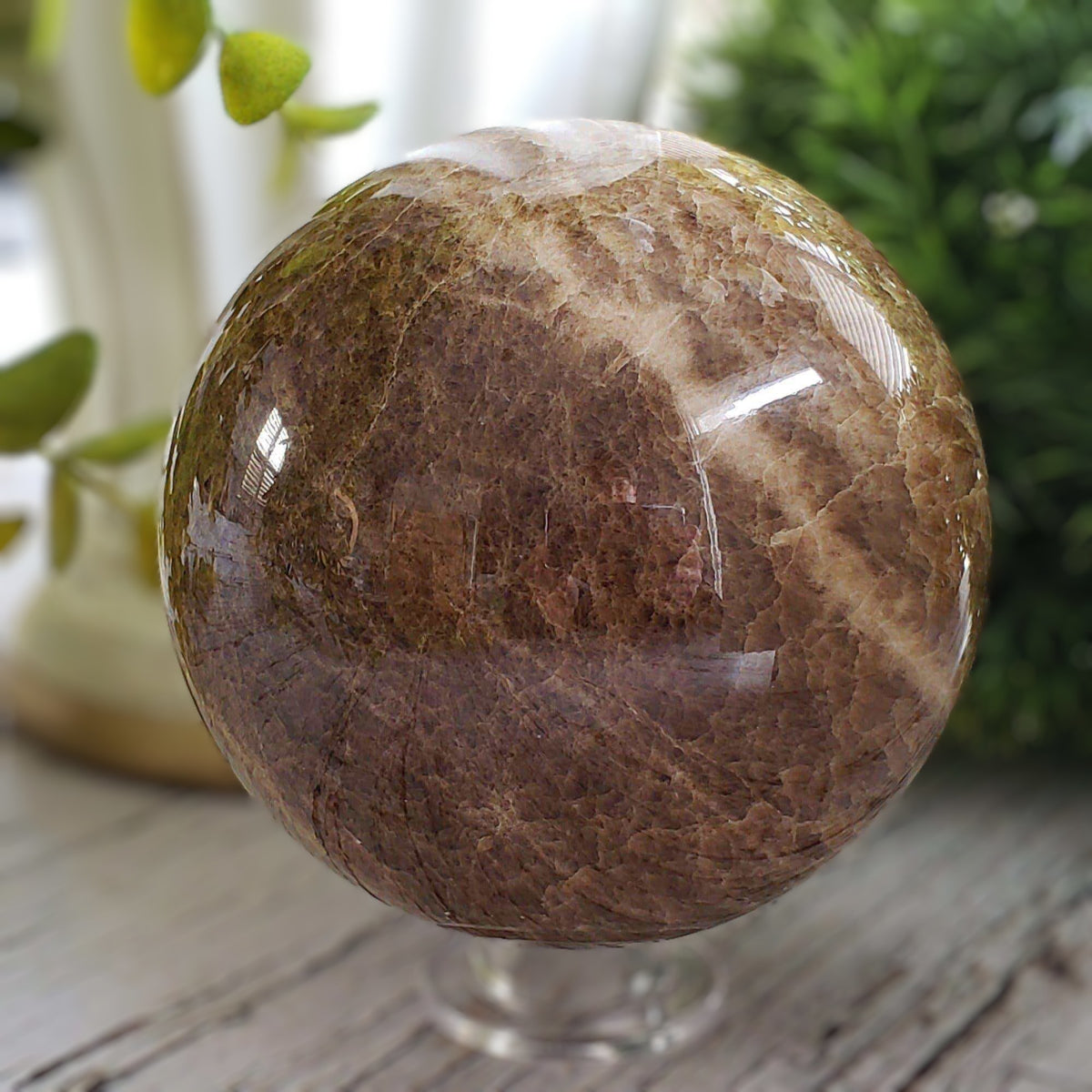  Brown Aragonite Sphere 99 mm, 3.9 in 1.4 kg 