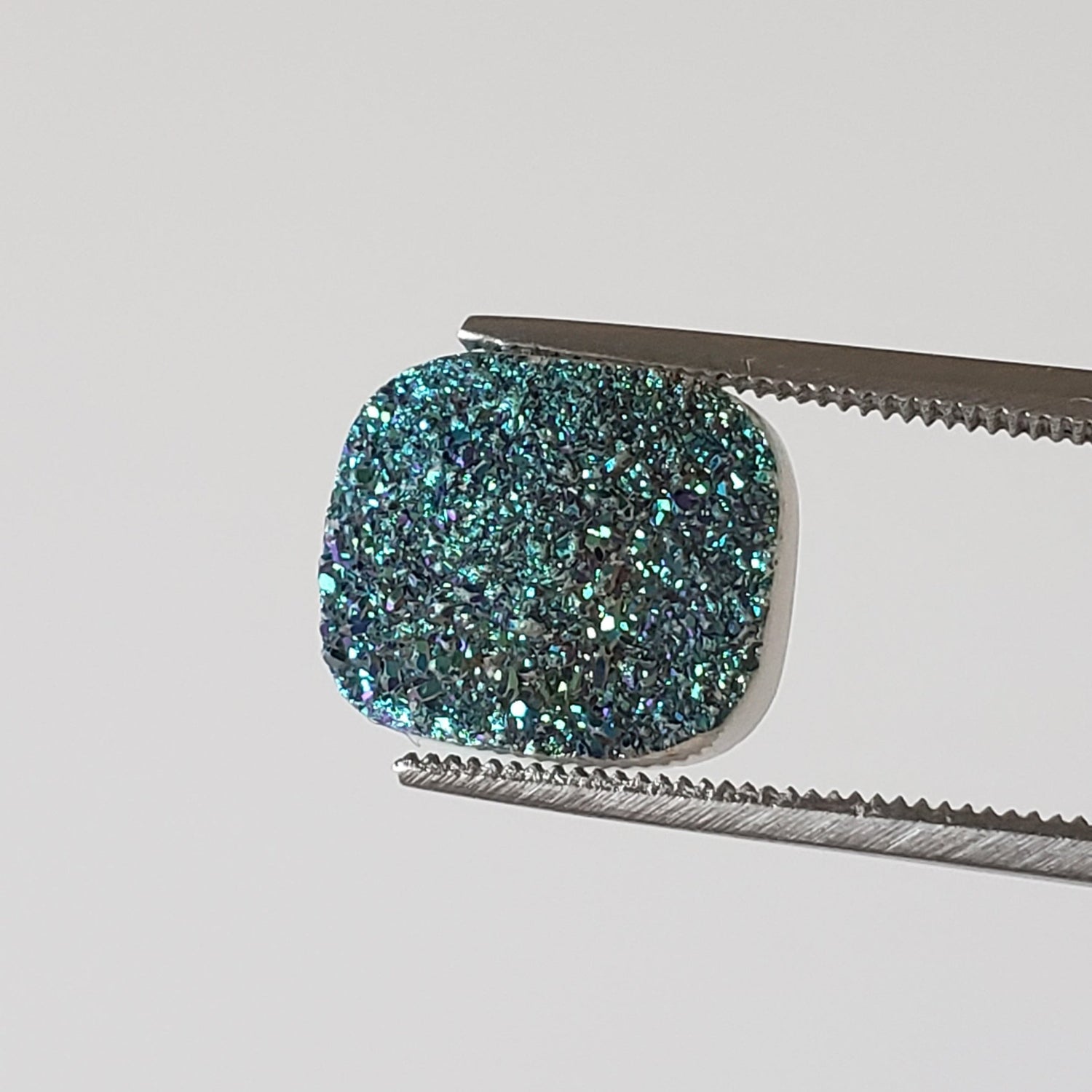 Titanium Druzy | Octagon Tablet | Rainbow Drusy | 12x10mm 3.4ct 1