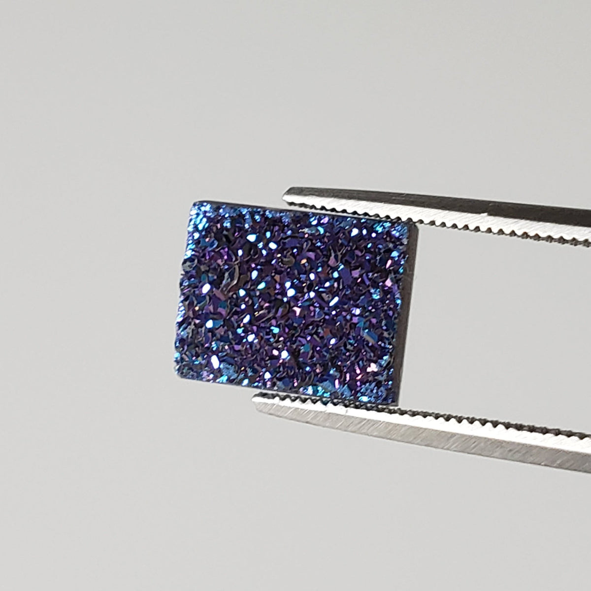   Titanium Druzy | Rectangular Tablet | Mystic Rainbow Drusy | 10.1x8mm 