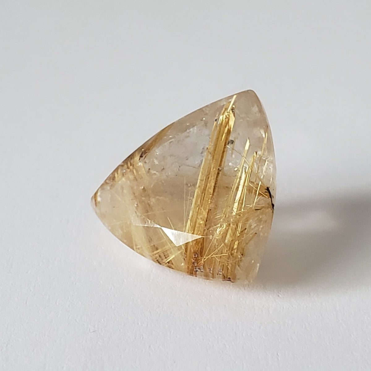  Rutilated Quartz | Trilliant Cut | 18mm | Brazil 