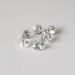 Zircon | 6 Piece Lot | Round Diamond Cut | White | 3.6-3.7mm | Cambodia