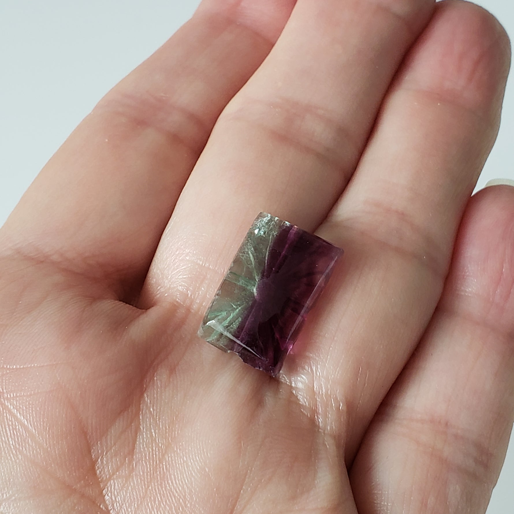  Fluorite Carved Fluorite Cabochon Multi Color 18.5x12mm 