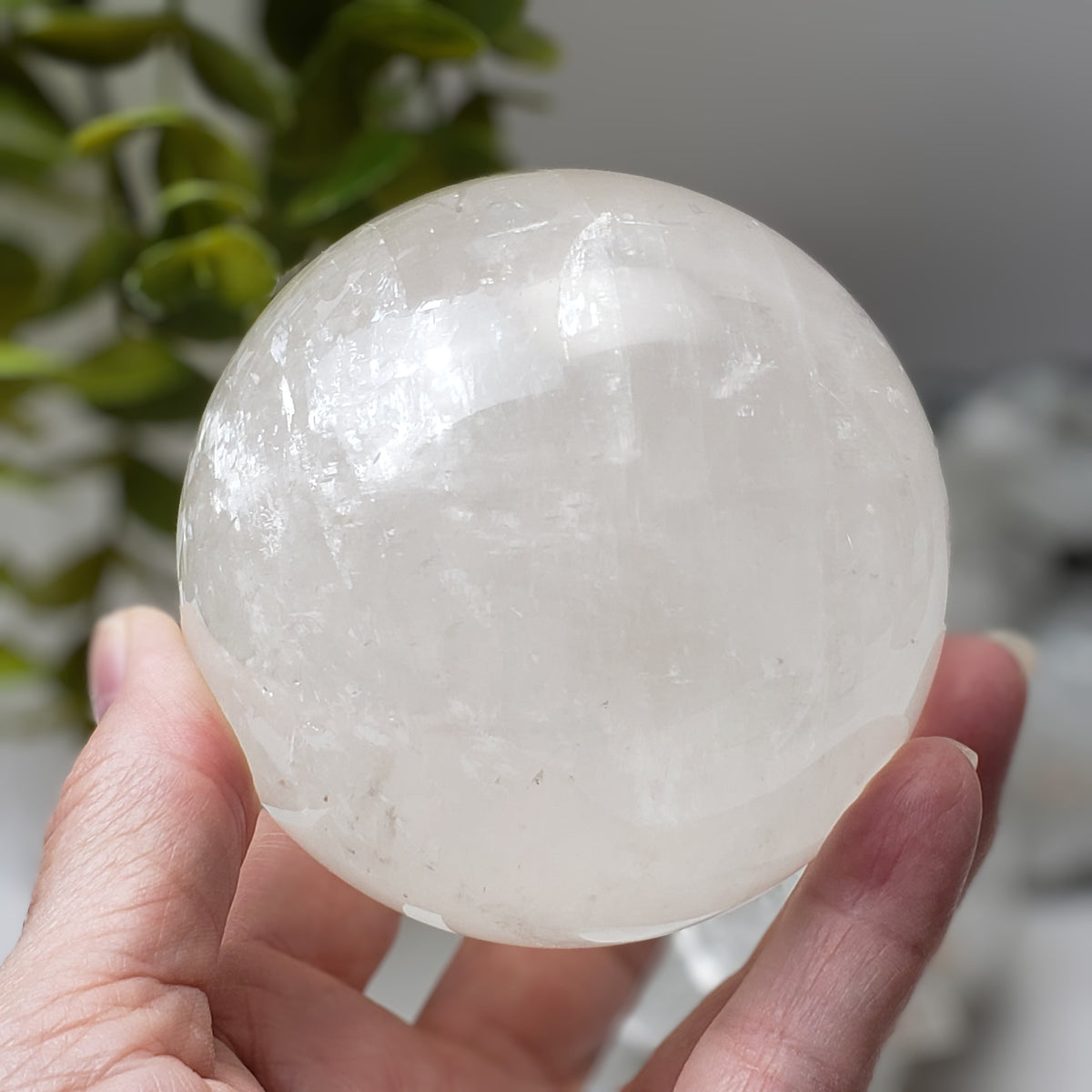 Calcite Sphere | Snow White Crystal Ball | 89 mm, 3.5 in | 992 grams | China