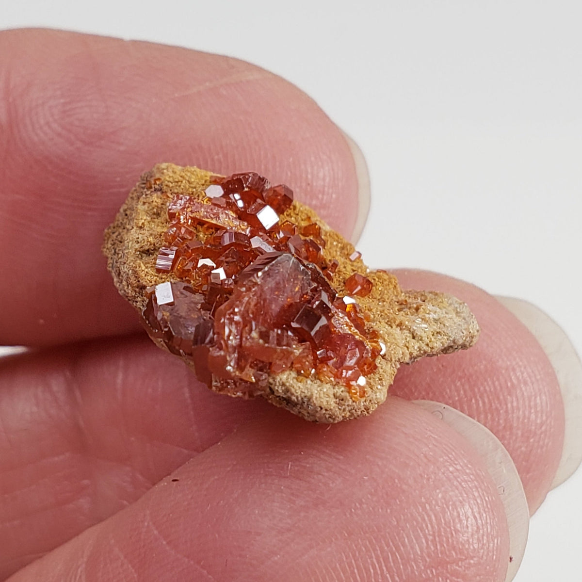  Vanadinite on Barite Crystal 3 grams Mibladen, Morocco 