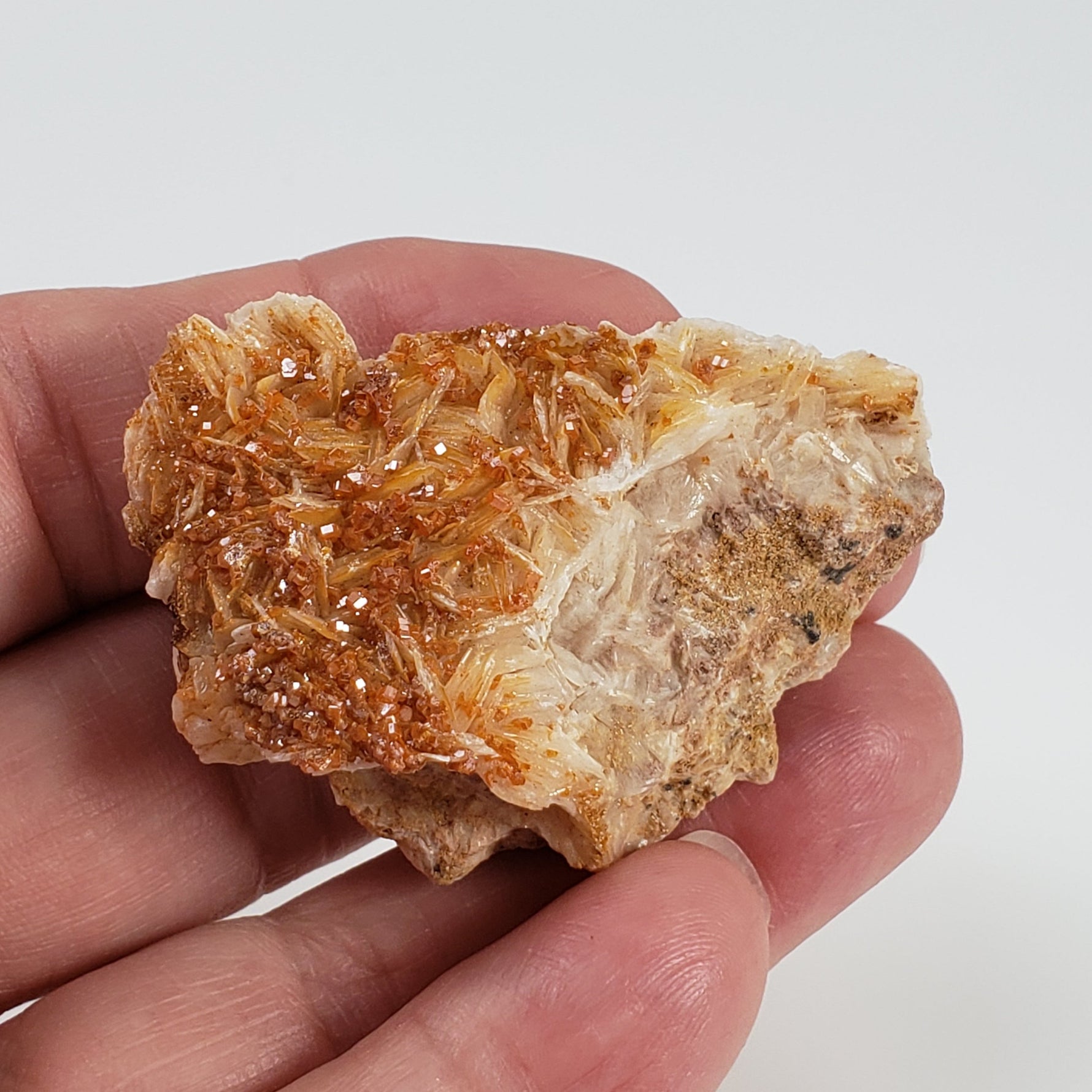  Vanadinite on Barite Crystal | 45.9 grams | Mibladen, Morocco 