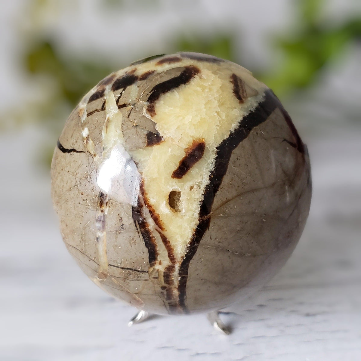 Septarian Calcite Sphere | 92 mm, 3.6 in | 1.09 kg