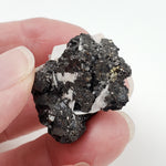  Tetrahedrite, Mangano Calcite, Quartz and Pyrite Cluster 23.3 Grams from Lima Peru 