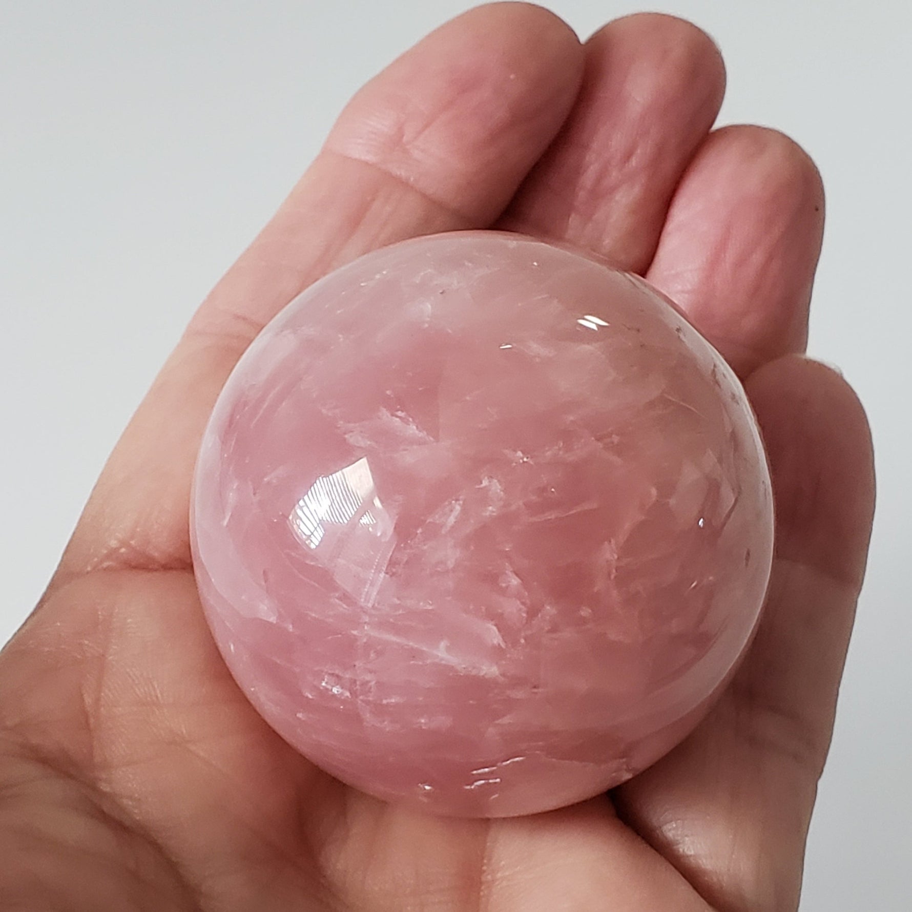  Rose Quartz Sphere 49 mm, 1.9 in 172 Grams 