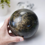  Labradorite Sphere Natural Gray Rainbow 4.5 Kg 10 lbs, 150 mm 6 in 