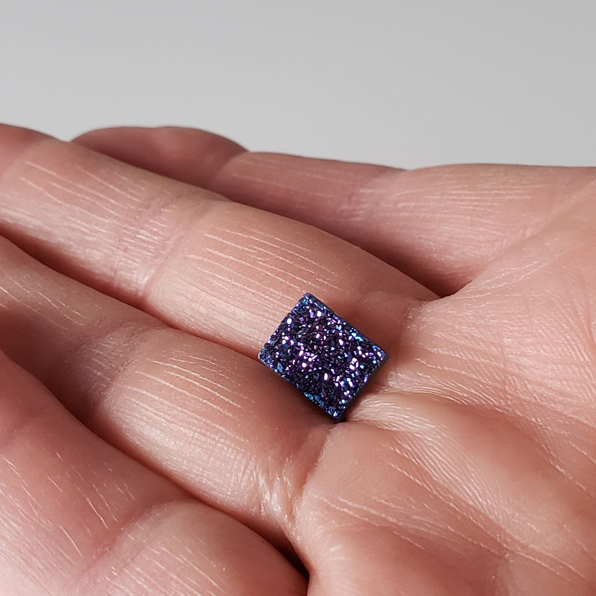   Titanium Druzy | Rectangular Tablet | Mystic Rainbow Drusy | 10.1x8mm 