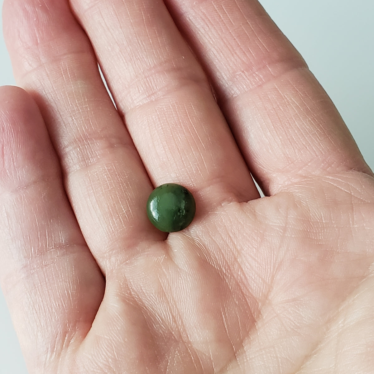 Nephrite | Round Cabochon | Green | 9.8mm | Canada