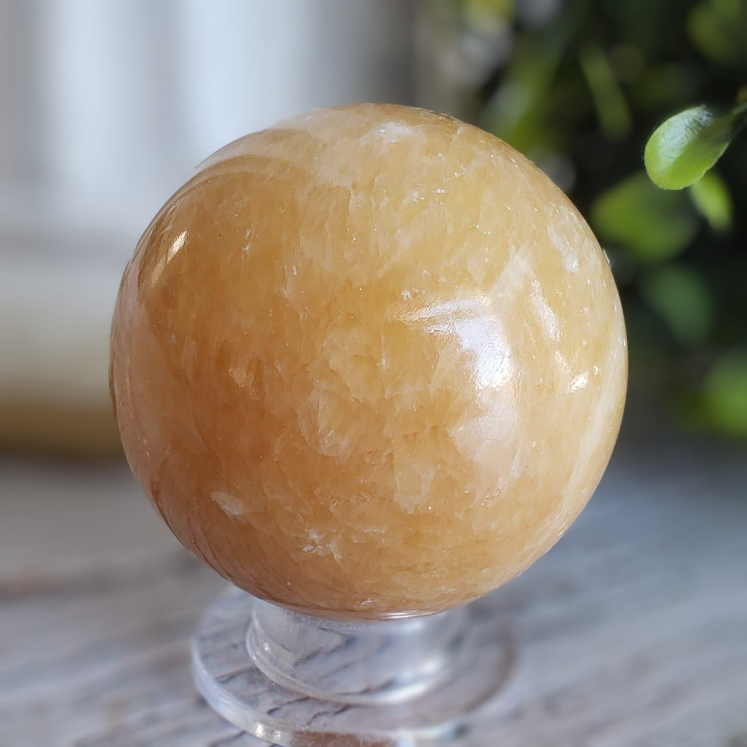 Yellow Jade Sphere | 55.5 mm, 2.2 in | 243.7 grams | China