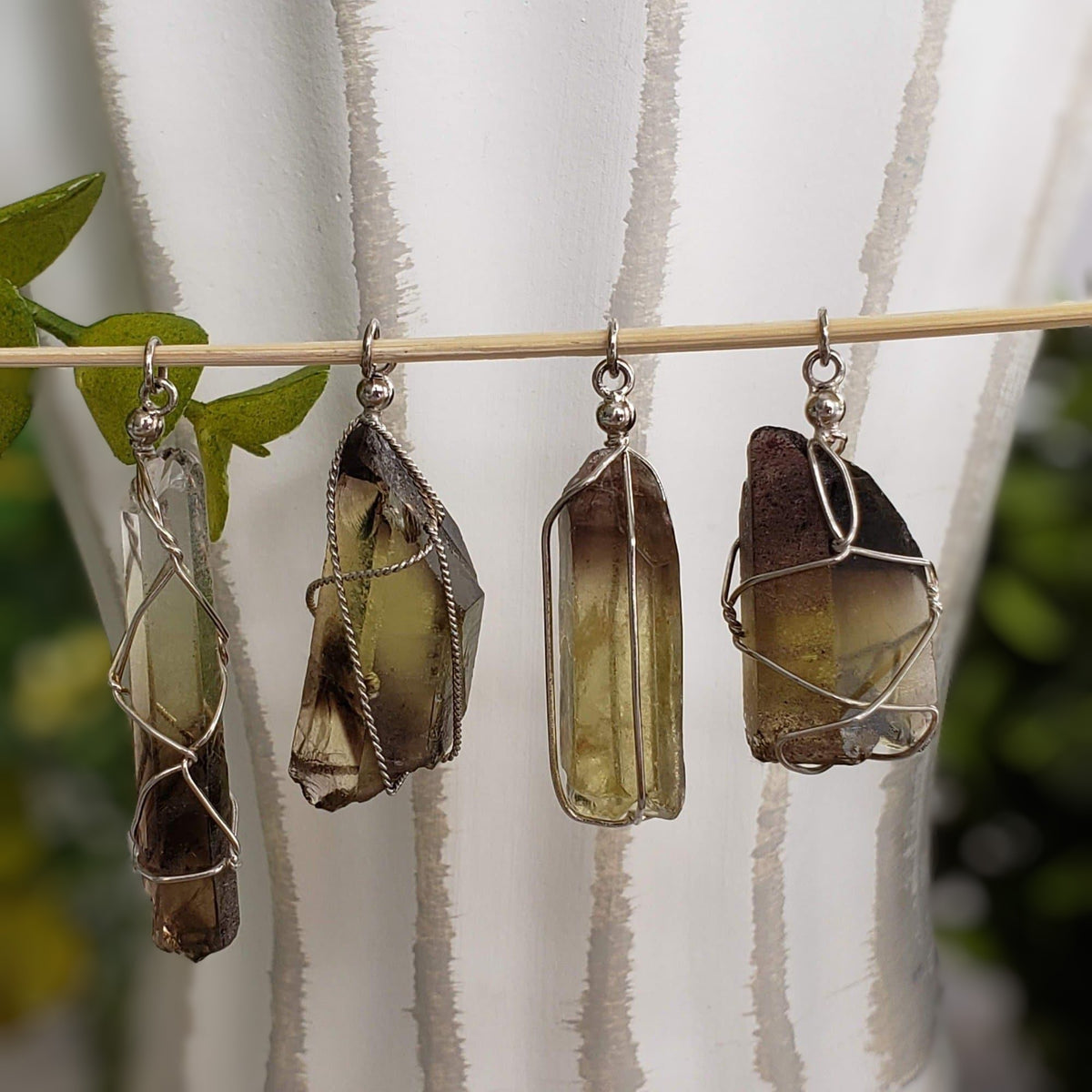 Phantom Quartz Pendant | 925 Silver Wire Wrapped Pendant | Natural Raw Phantom Quartz