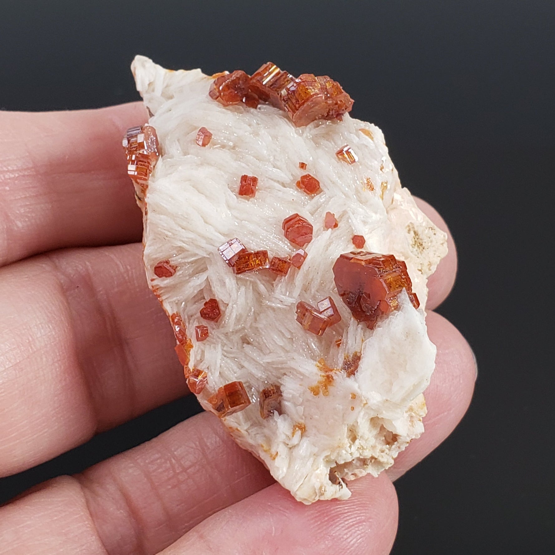  Vanadinite on Barite Crystal | 59.9 grams | Mibladen, Morocco 