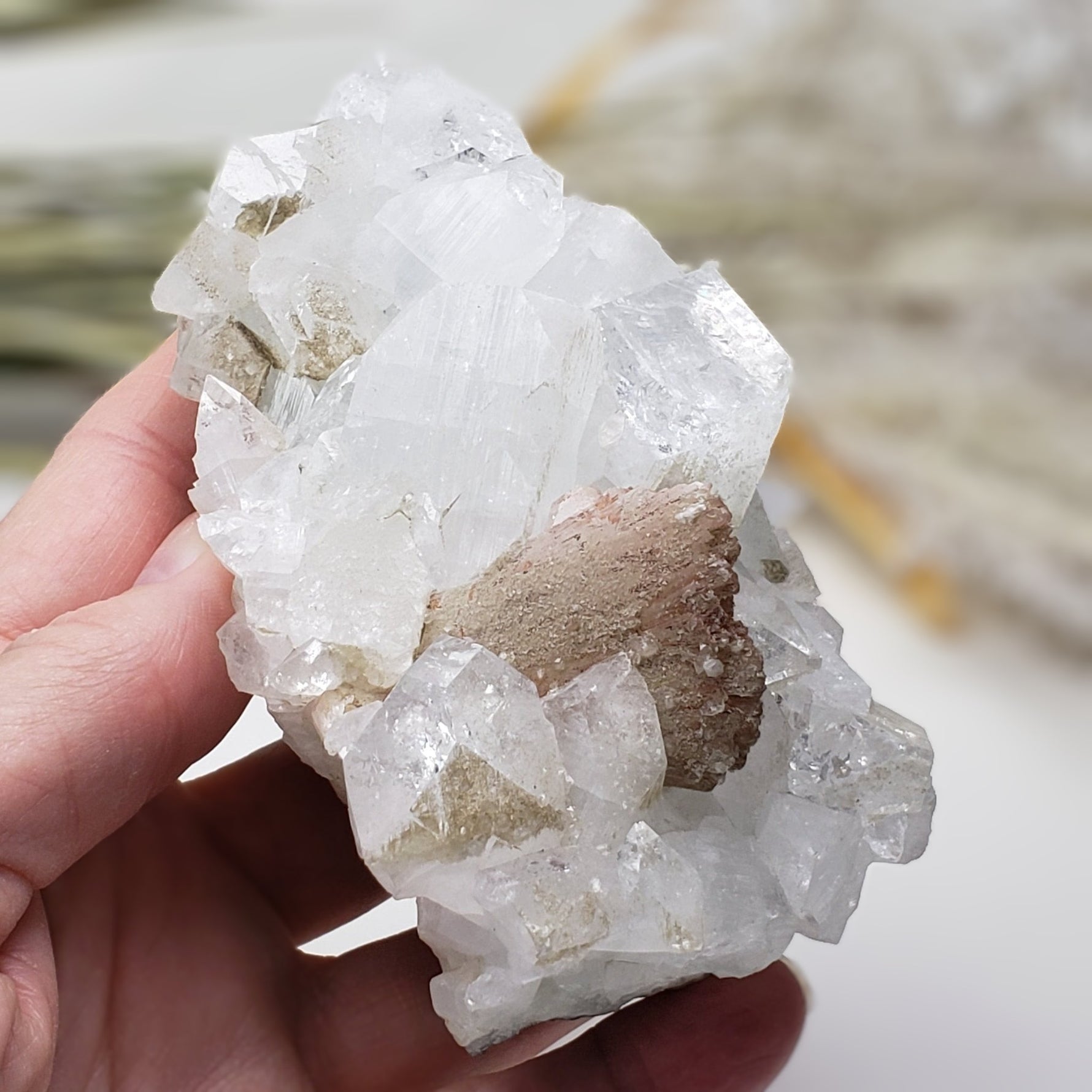 Heulandite on Apophyllite Cluster Crystal | 412 gr | Jalgaon India