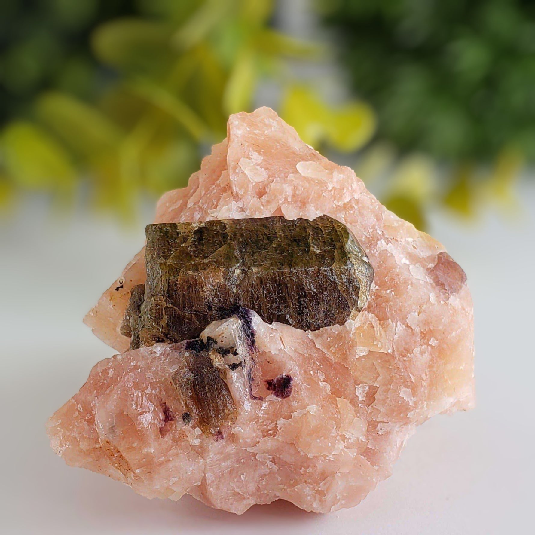 Fluorapatite Crystal on Calcite Matrix | 304 grams | Yates Mine, Canada