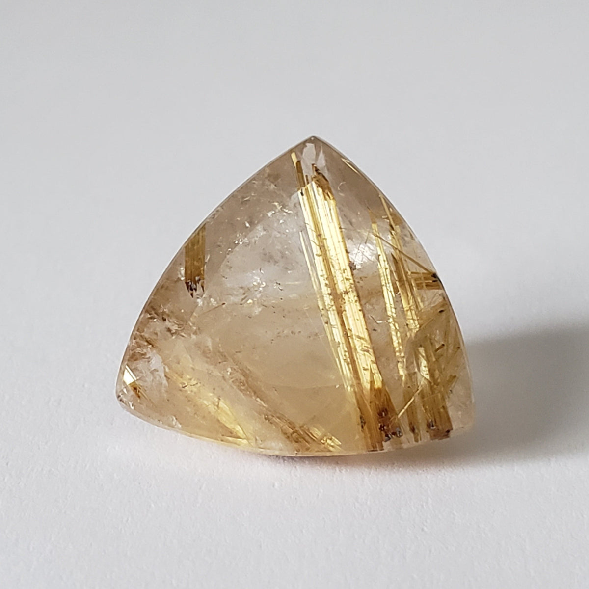  Rutilated Quartz | Trilliant Cut | 18mm | Brazil 