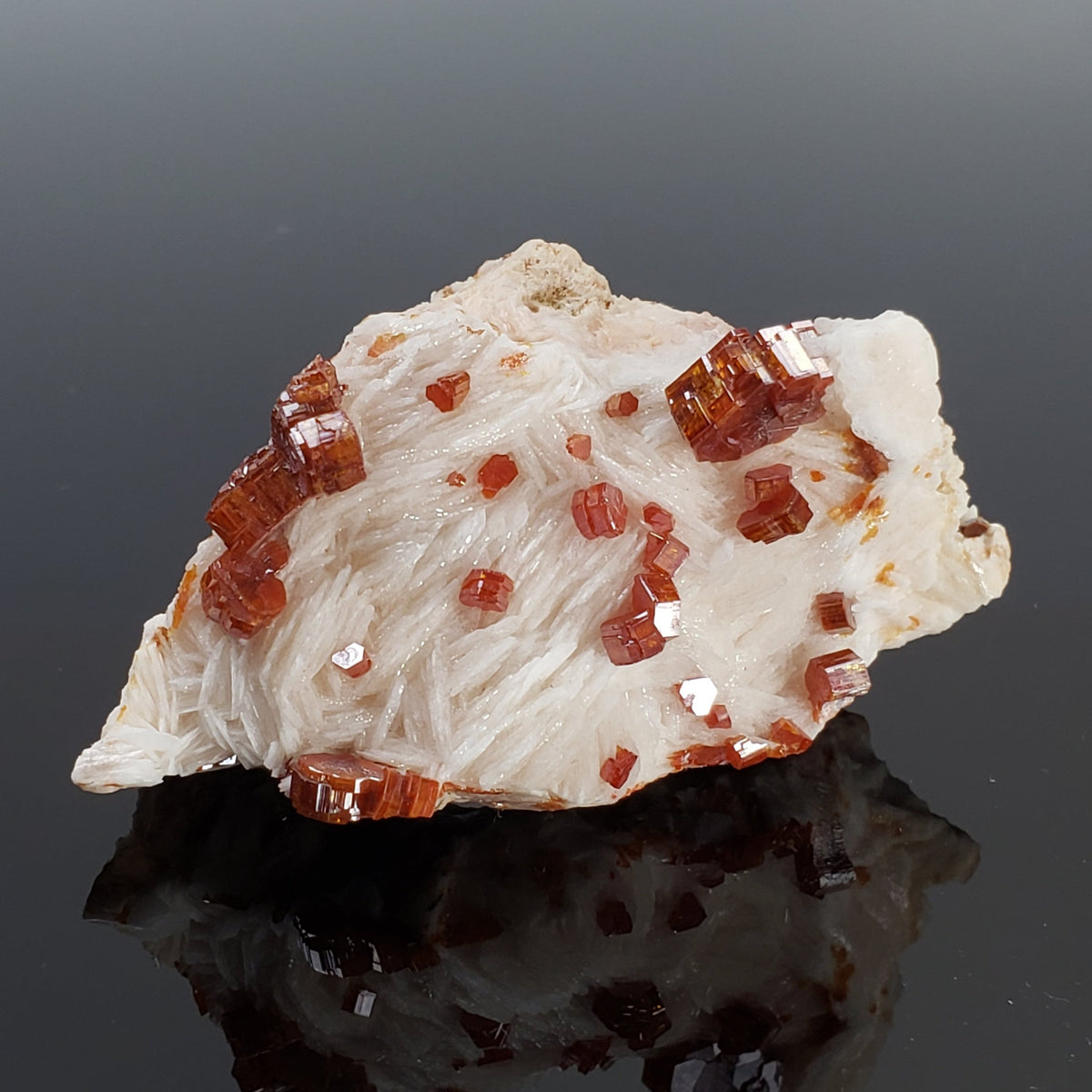  Vanadinite on Barite Crystal | 59.9 grams | Mibladen, Morocco 