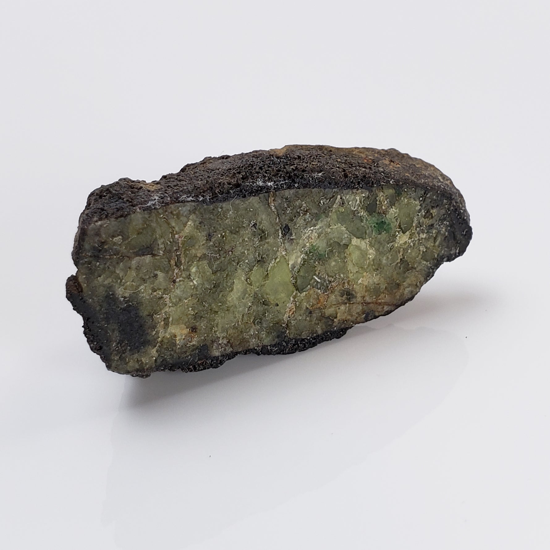  Olivine Volcanic Bomb Pair | Cut and Uncut Lava Coated Crystal | 31.4 gr | Mt Shadwell Volcano, Australia 