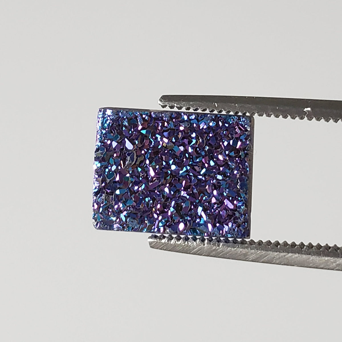   Titanium Druzy | Rectangular Tablet | Mystic Rainbow Drusy | 10.1x8mm 