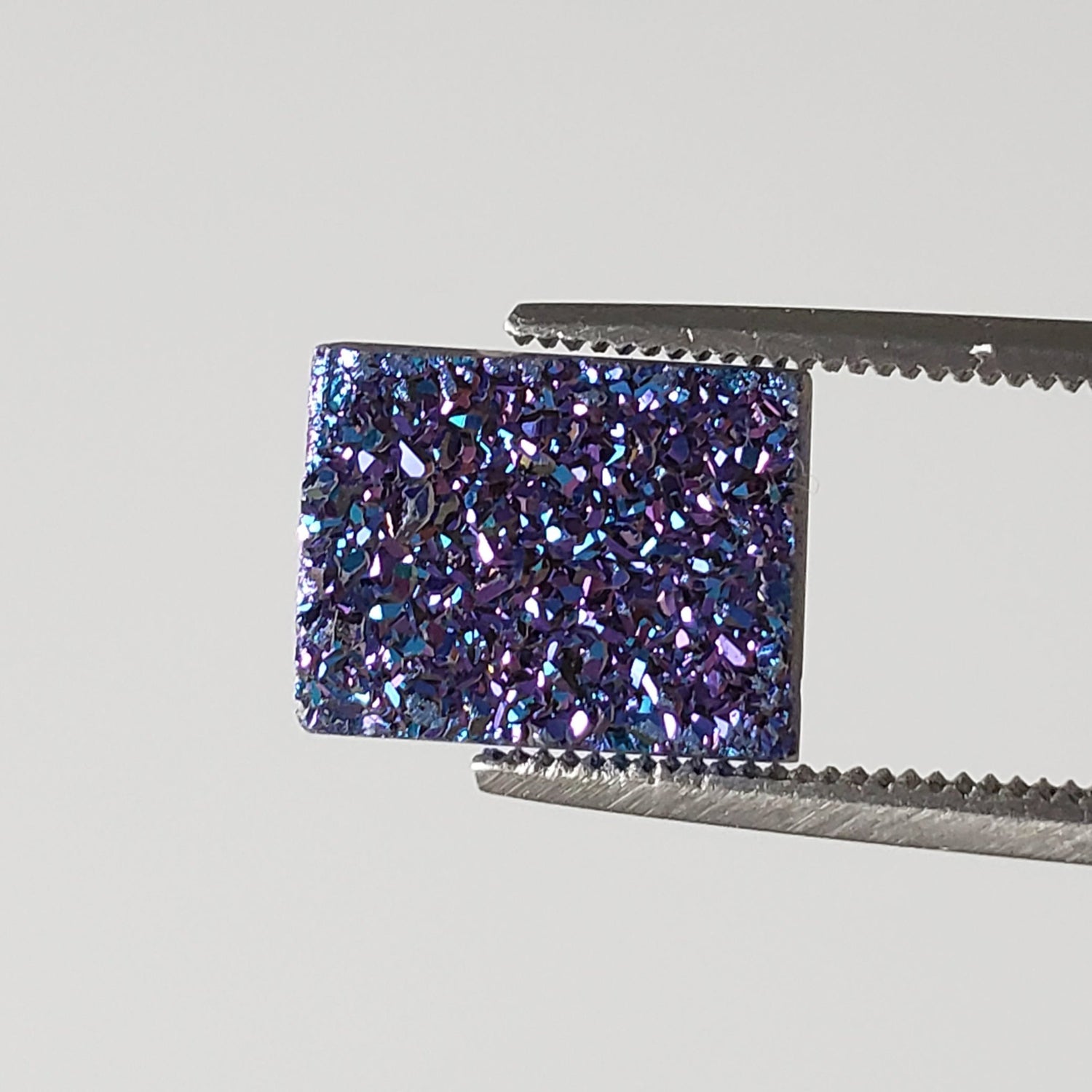   Titanium Druzy | Rectangular Tablet | Mystic Rainbow Drusy | 10.1x8mm 