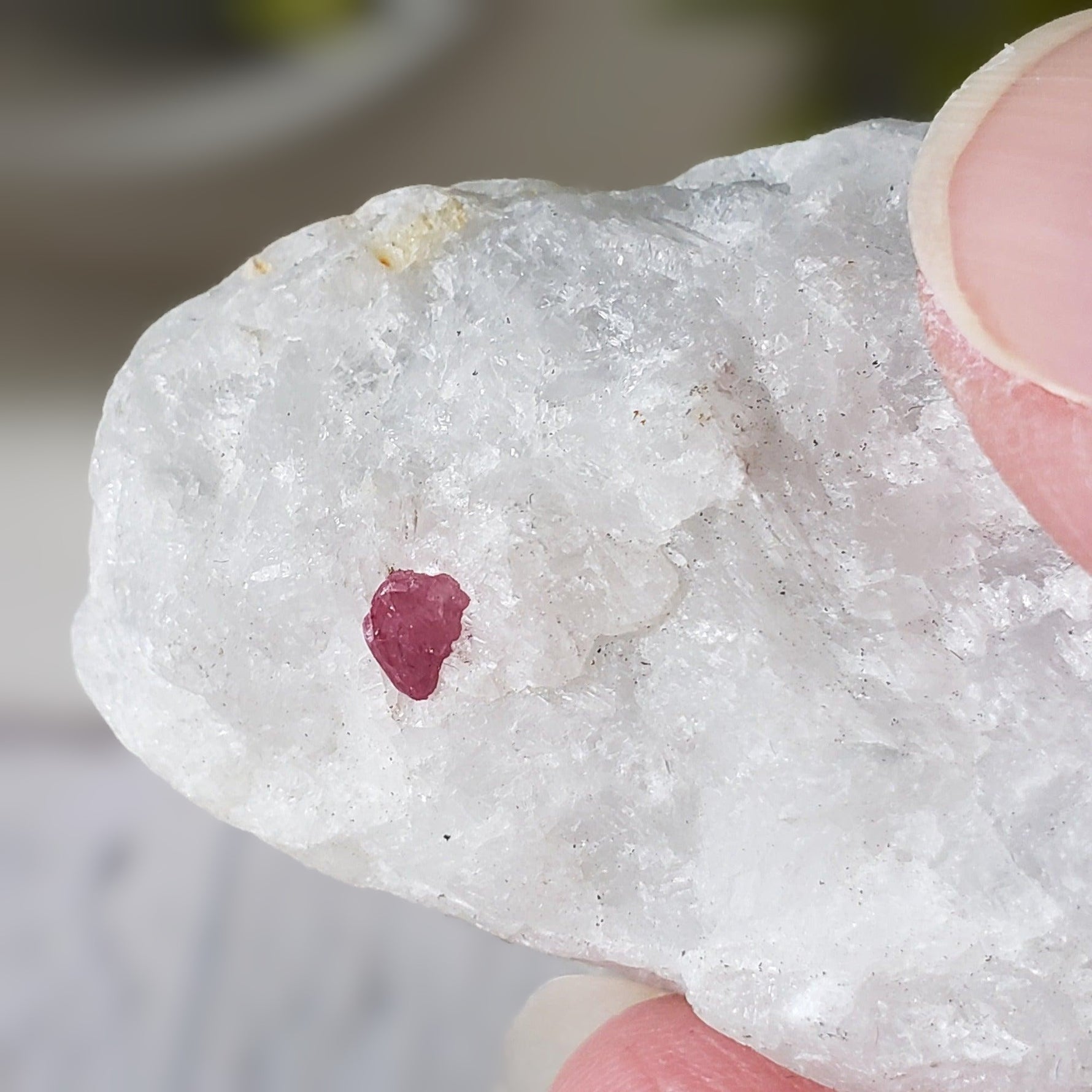  Red Spinel Crystal in Marble Host 98.9 gr, 494 ct from Mogok, Myanmar 